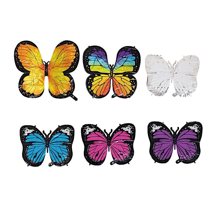 6 Butterfly Mylar Foil Balloons - Assorted BLOON_FOL0026_BUT_MIX