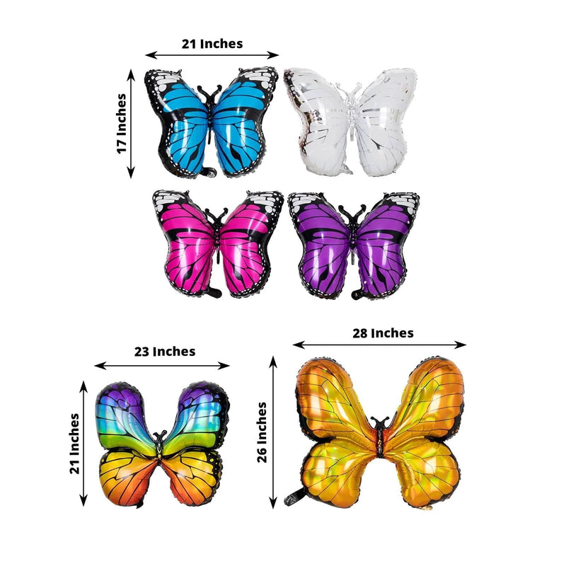 6 Butterfly Mylar Foil Balloons - Assorted BLOON_FOL0026_BUT_MIX