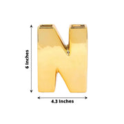 6" Ceramic Letters and Symbols Flower Vase Table Centerpiece - Gold