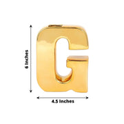 6" Ceramic Letters and Symbols Flower Vase Table Centerpiece - Gold