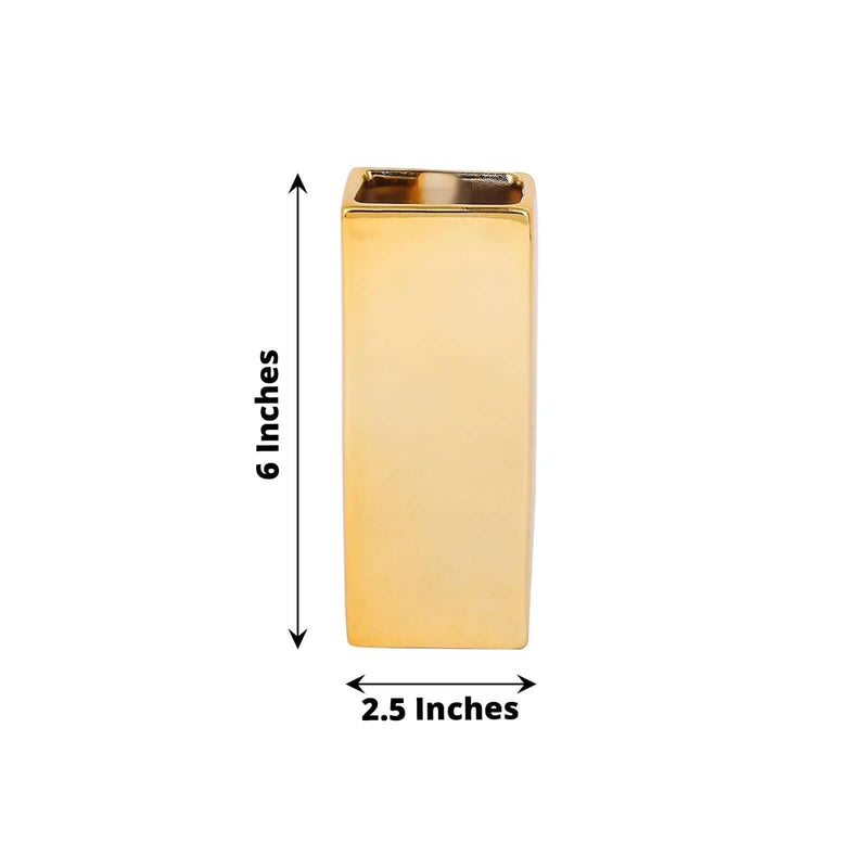 6" Ceramic Letters and Symbols Flower Vase Table Centerpiece - Gold