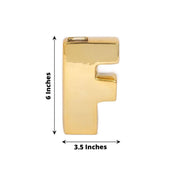 6" Ceramic Letters and Symbols Flower Vase Table Centerpiece - Gold