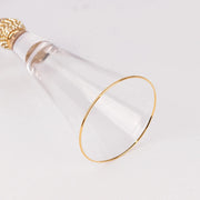 6 Champagne Flute Glasses 6oz Gold Rim Design with Studded Rhinestones - Clear GLAS_CUCP004_6_CLGD