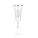 6 Champagne Flute Glasses 6oz Gold Rimmed Design with Long Beaded Stem - Clear GLAS_CUCP002_6_CLGD