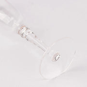 6 Champagne Flute Glasses 6oz Gold Rimmed Design with Long Beaded Stem - Clear GLAS_CUCP002_6_CLGD