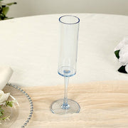 6 Cylindrical 6 oz Reusable Plastic Champagne Flute Glasses