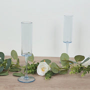 6 Cylindrical 6 oz Reusable Plastic Champagne Flute Glasses