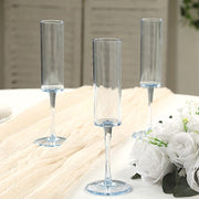 6 Cylindrical 6 oz Reusable Plastic Champagne Flute Glasses