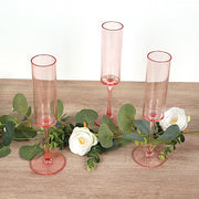 6 Cylindrical 6 oz Reusable Plastic Champagne Flute Glasses