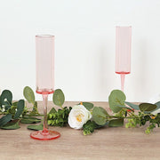 6 Cylindrical 6 oz Reusable Plastic Champagne Flute Glasses