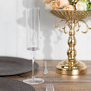 6 Cylindrical 6 oz Reusable Plastic Champagne Flute Glasses
