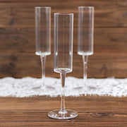 6 Cylindrical 6 oz Reusable Plastic Champagne Flute Glasses
