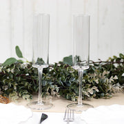 6 Cylindrical 6 oz Reusable Plastic Champagne Flute Glasses