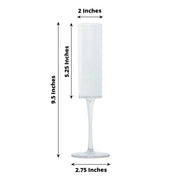 6 Cylindrical 6 oz Reusable Plastic Champagne Flute Glasses