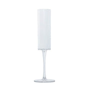 6 Cylindrical 6 oz Reusable Plastic Champagne Flute Glasses DSP_CUCP007_6_CLR