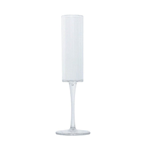 6 Cylindrical 6 oz Reusable Plastic Champagne Flute Glasses DSP_CUCP007_6_CLR