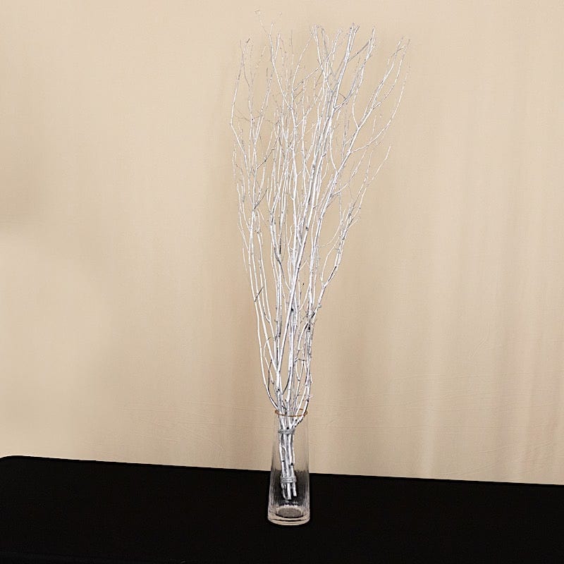 6 Decorative Birch Tree Branches - White