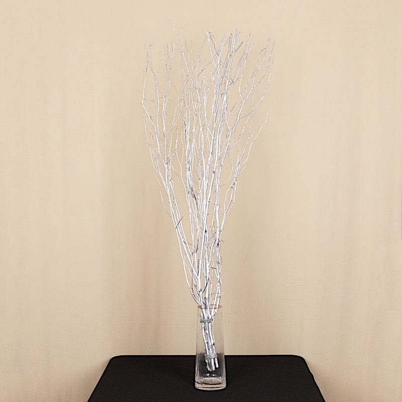 6 Decorative Birch Tree Branches - White