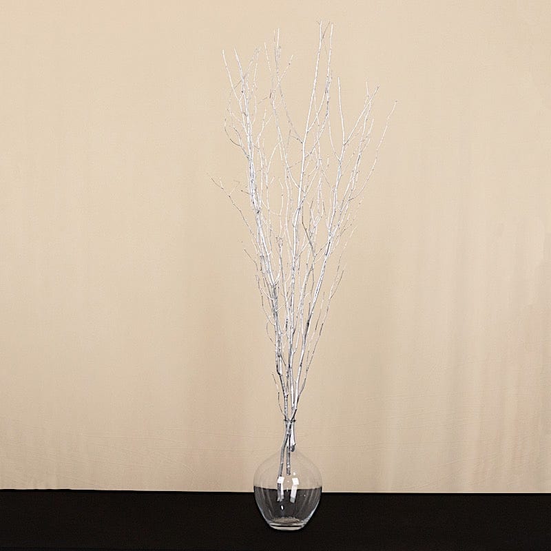 6 Decorative Birch Tree Branches - White