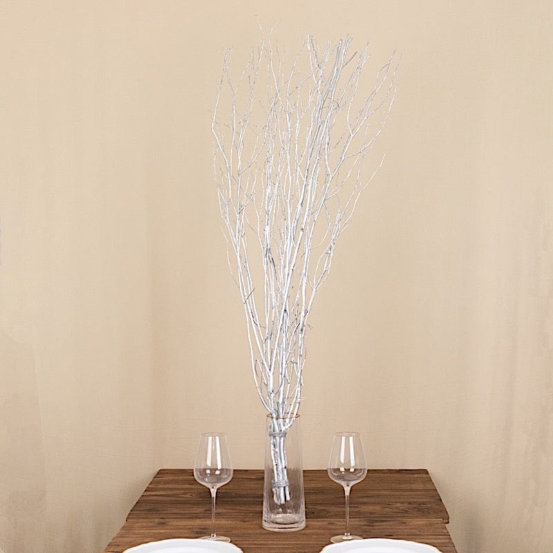 6 Decorative Birch Tree Branches - White