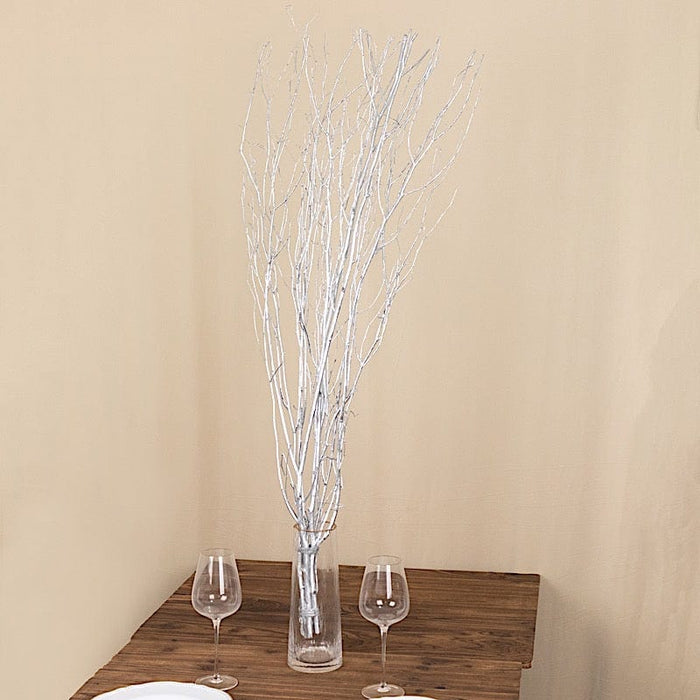 6 Decorative Birch Tree Branches - White