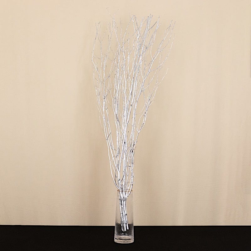 6 Decorative Birch Tree Branches - White