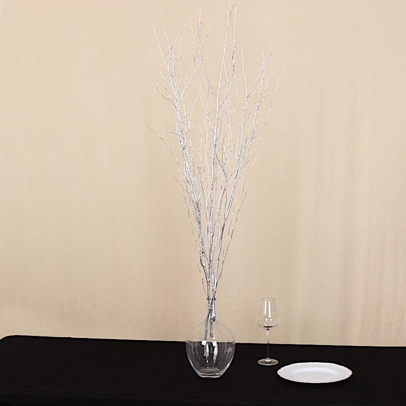 6 Decorative Birch Tree Branches - White