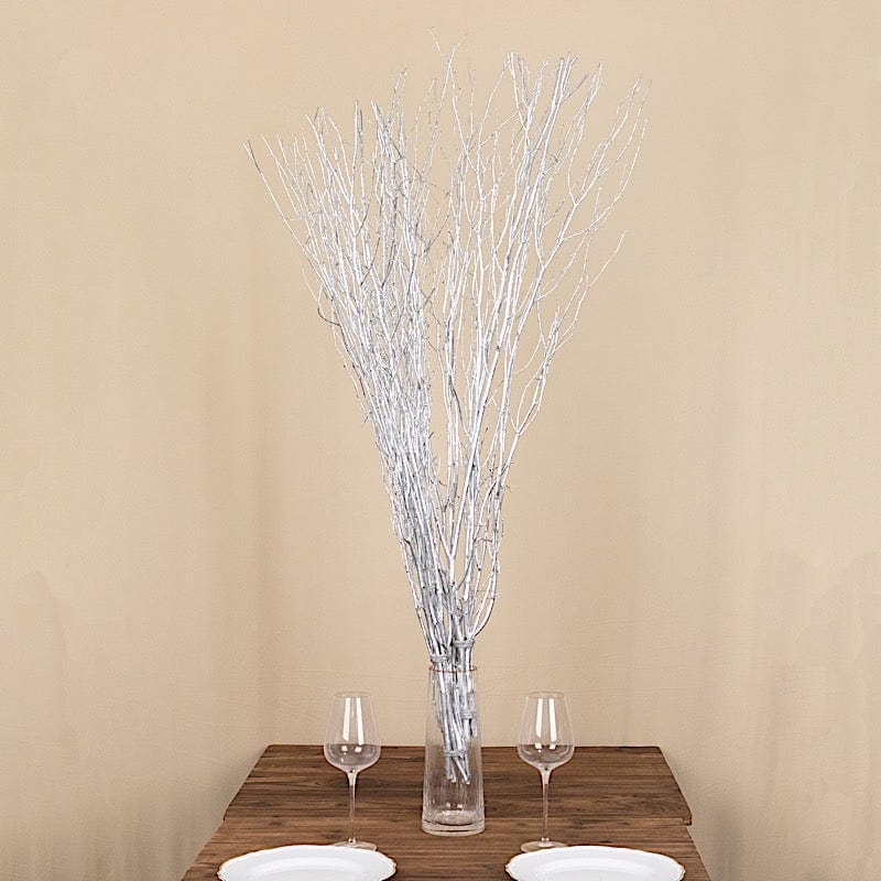 6 Decorative Birch Tree Branches - White