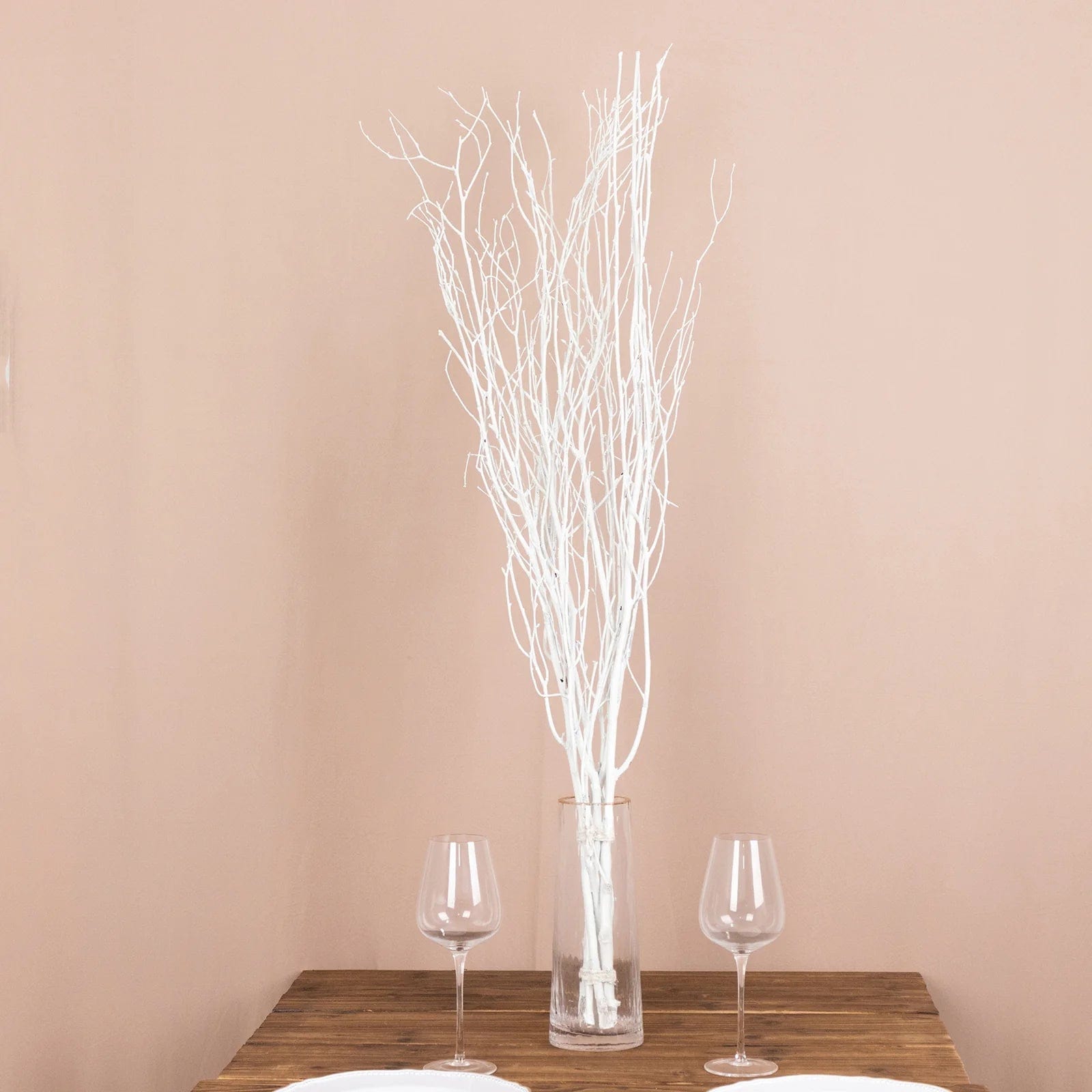 6 Decorative Birch Tree Branches - White