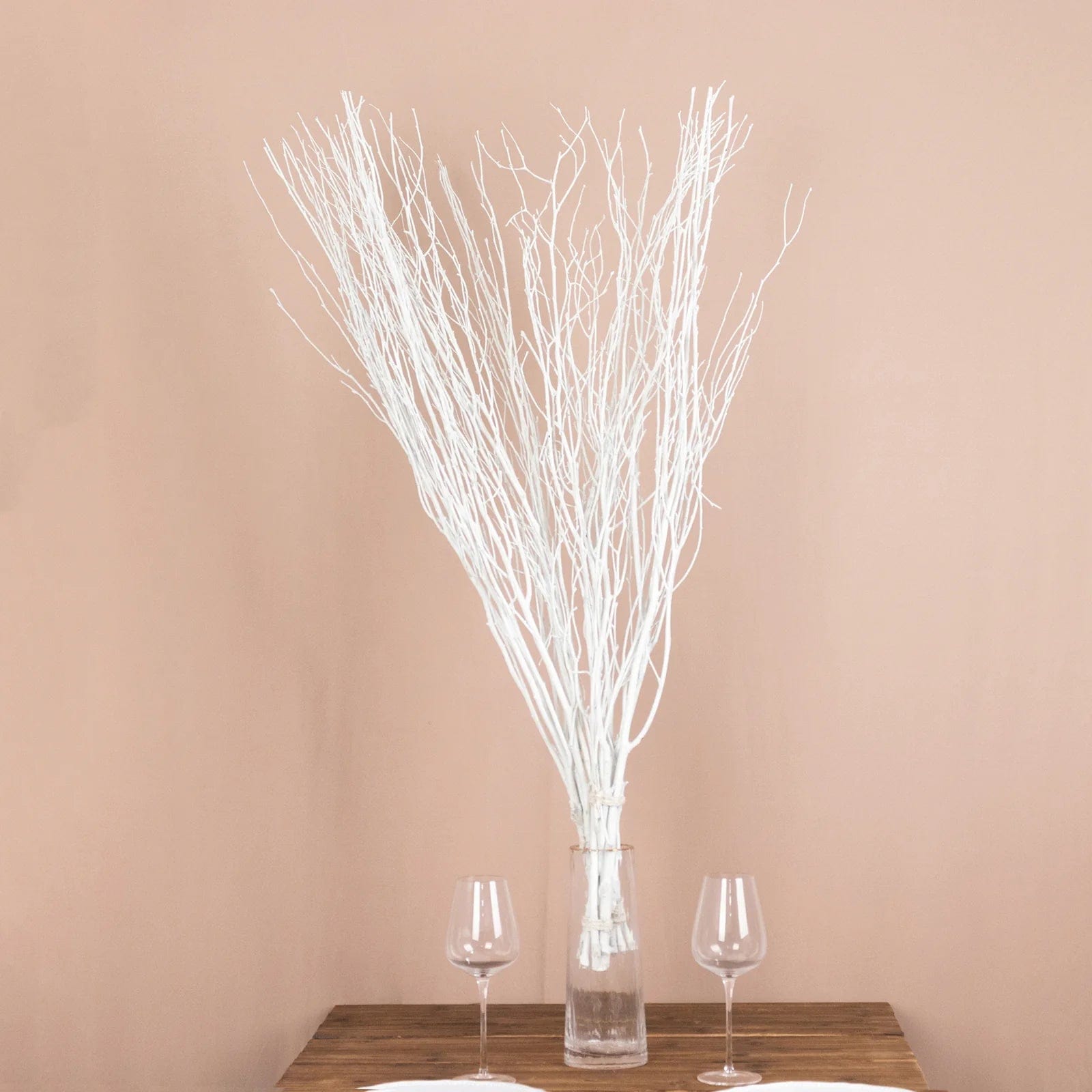 6 Decorative Birch Tree Branches - White