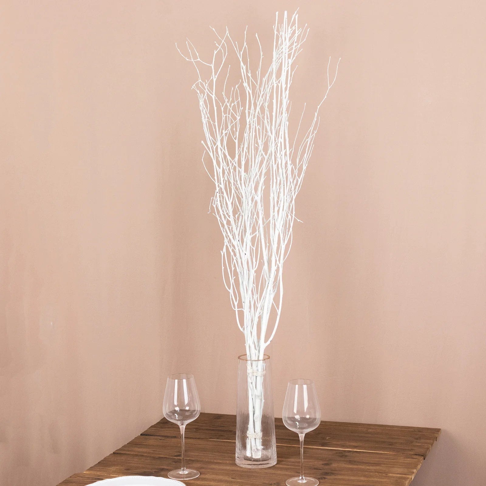 6 Decorative Birch Tree Branches - White