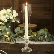 6 Diamond Design 4"  Reversible Glass Taper and Votive Candle Holders