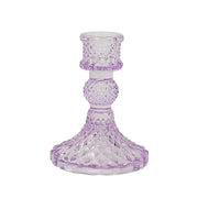 6 Diamond Design 4" Reversible Glass Taper and Votive Candle Holders CAND_HOLD_TP001_4_LAV