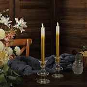 6 Flameless 10" tall Battery Operated LED Taper Candles Lights - Ombre Gold LED_CAND_TP04_GOLD