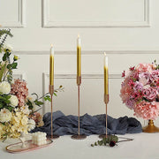 6 Flameless 10" tall Battery Operated LED Taper Candles Lights - Ombre Gold LED_CAND_TP04_GOLD