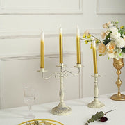 6 Flameless 10" tall Battery Operated LED Taper Candles Lights - Ombre Gold LED_CAND_TP04_GOLD