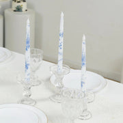 6 Flameless 11" tall LED Taper Candles Lights French Toile Design