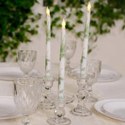 6 Flameless 11" tall LED Taper Candles Lights French Toile Design