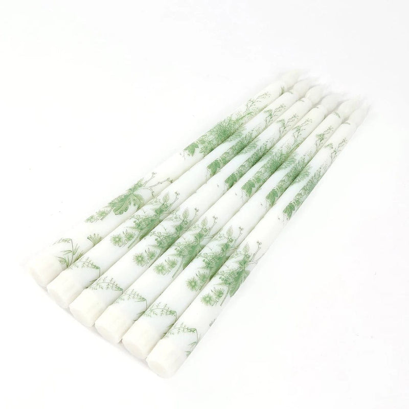 6 Flameless 11" tall LED Taper Candles Lights French Toile Design