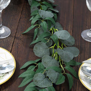 6 ft Artificial Eucalyptus Leaf Garland String Lights - Green LEDSTR_ARTI_011_GRN