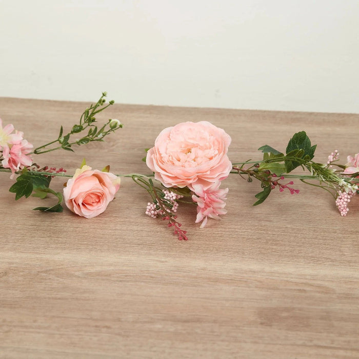 6 ft Artificial Rose Peony Flower Garland
