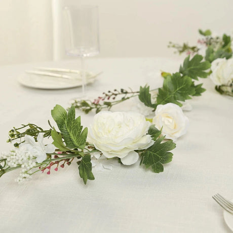 6 ft Artificial Rose Peony Flower Garland