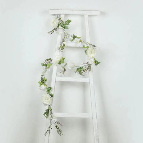 6 ft Artificial Rose Peony Flower Garland