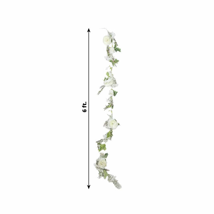 6 ft Artificial Rose Peony Flower Garland ARTI_GLND_PEO01_WHT