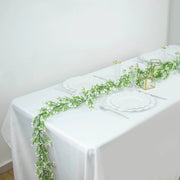 6 ft Artificial Silk Gypsophila Table Flower Garland - White and Green ARTI_GLND_GRN020