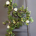 6 ft Eucalyptus Garland with Silk Roses and Battery Operated LED Lights - Green and Ivory LEDSTR_ARTI_GLND_GRN016