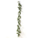 6 ft Eucalyptus Garland with Silk Roses and Battery Operated LED Lights - Green and Ivory LEDSTR_ARTI_GLND_GRN016