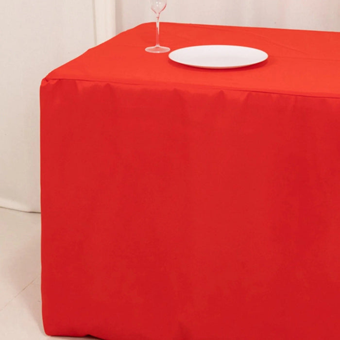 6 ft Fitted Premium Polyester Rectangle Tablecloth