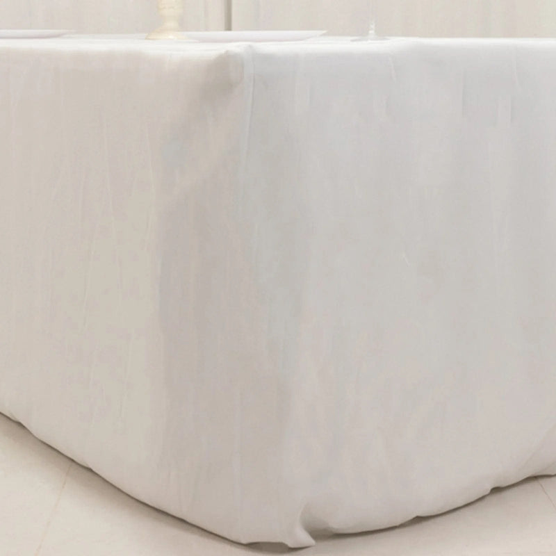 6 ft Fitted Premium Polyester Rectangle Tablecloth