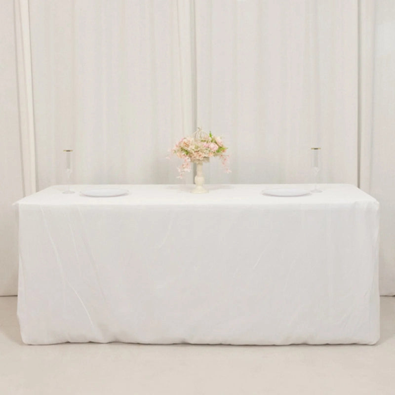 6 ft Fitted Premium Polyester Rectangle Tablecloth